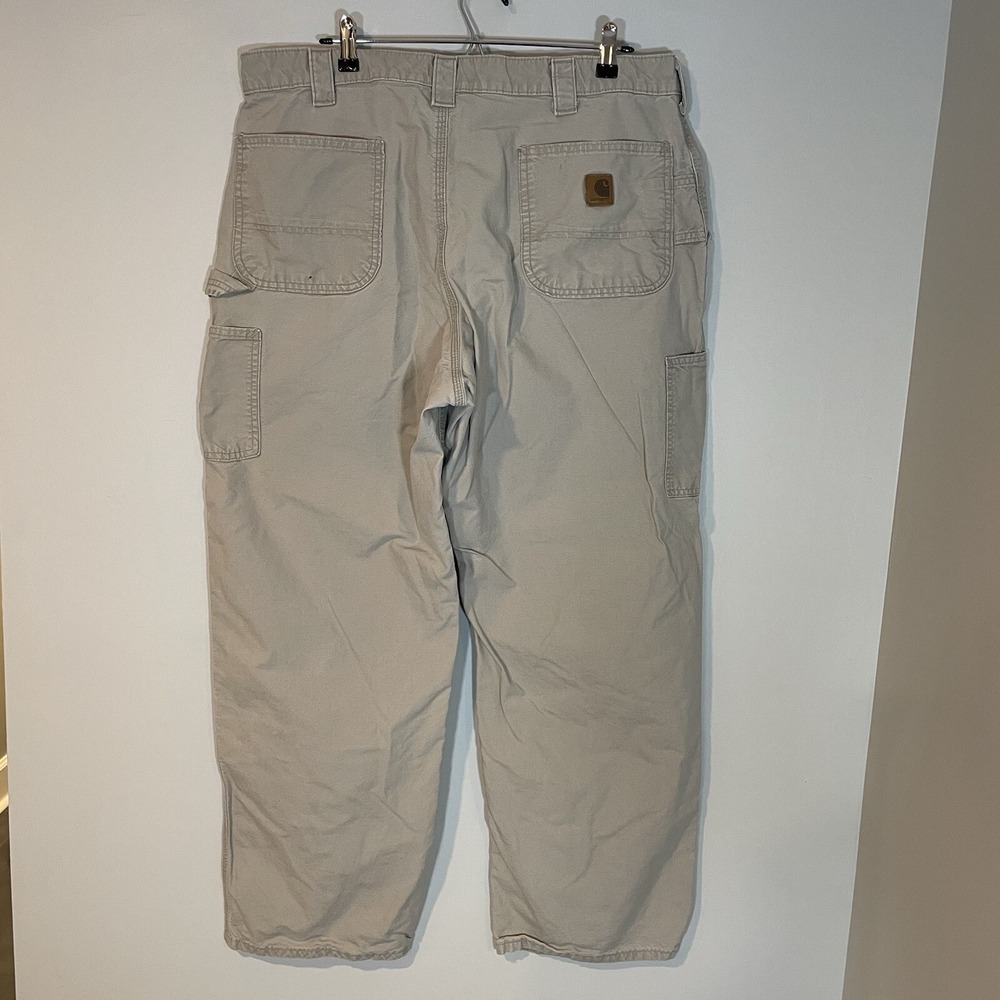 Carhartt‎ Pants Mens 40x32 Beige Khaki B151 Carpenter Canvas Skate Workwear